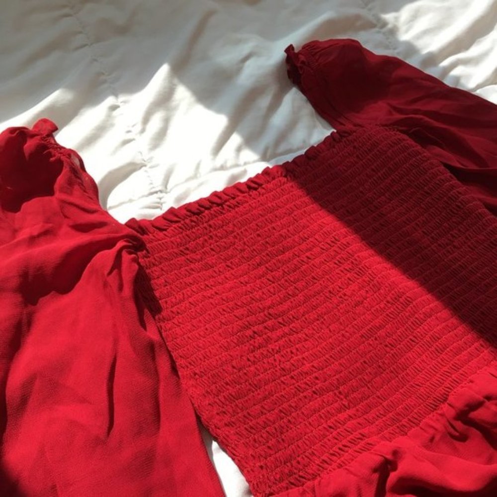 Reformation Kelli Dress in Lipstick Red - Small